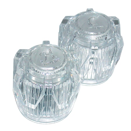 Valterra Phoenix Faucets by Valterra PF287015 Small Acrylic Knob Handle - Hot and Cold, Pair PF287015